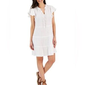 Style & co White‎ Ruffle Sleeve Dress